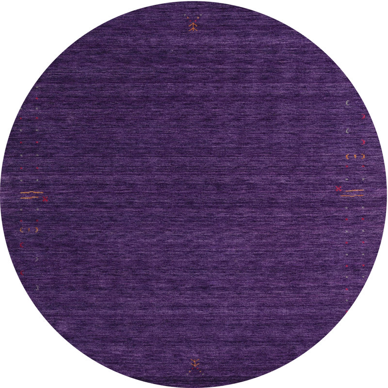 Tapis de zone mauve contemporaine, Rond 6 pi