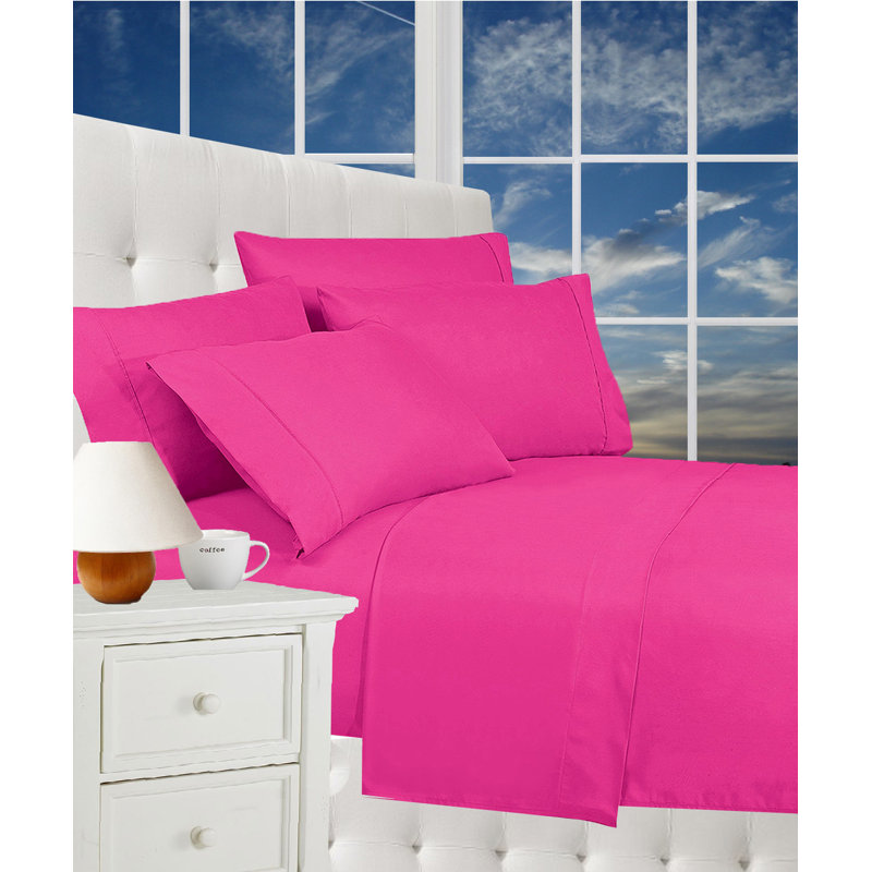 Ensemble de draps en microfibre percale avec drap-housse, Rose millennial, Ensemble de draps pour lit simple TG + 1 drap-hous