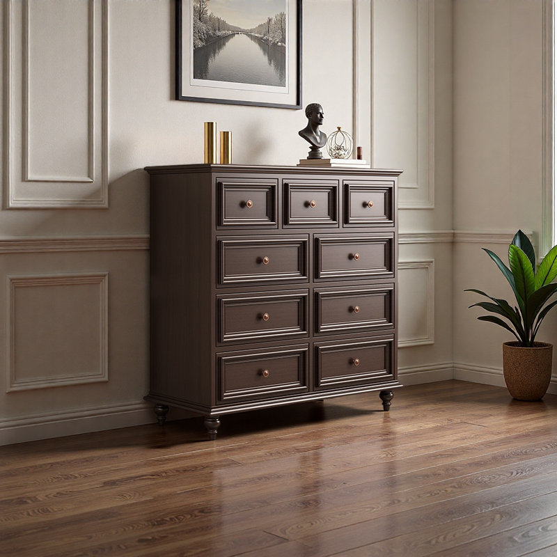 Armoire de rangement à grande capacité de style tiroir, Noyer