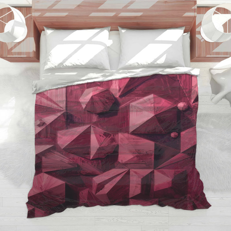 Geometric Crystal Shapes Comforter, King