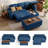  Sherry 81'' Upholstered L Shaped Modular Sectionals with Ottoman, Pull-out Sofa & Storage Chaise-112963094-129533482