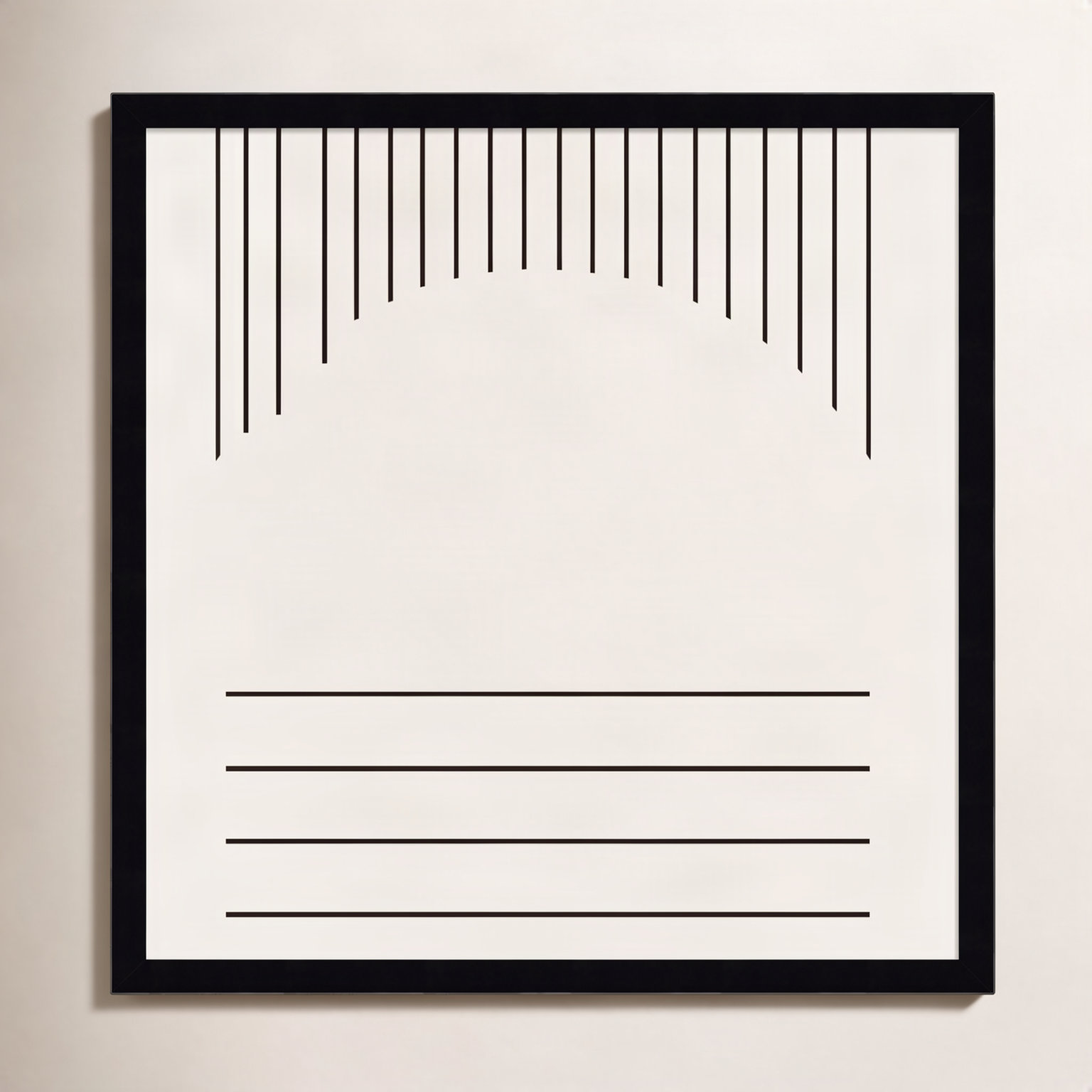 Modern Statement Stripes 2 Print, 21" H x 21" W x 1" D, Black