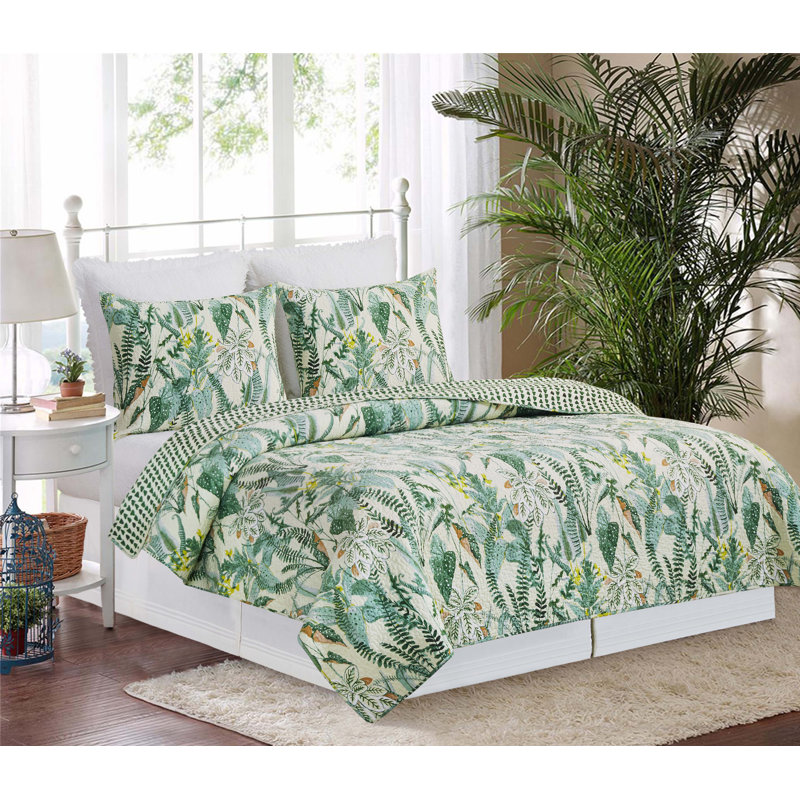 Cotton Reversible and Machine Washable, King Quilt + 2 Standard Shams, Parson