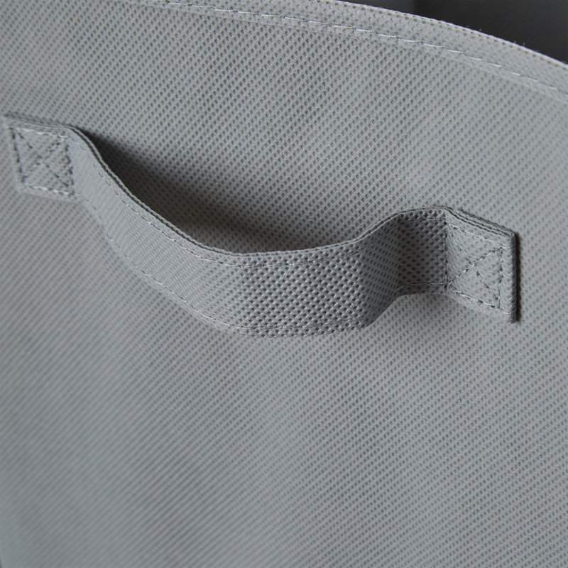 Gray Canvas Cube Storage Bin