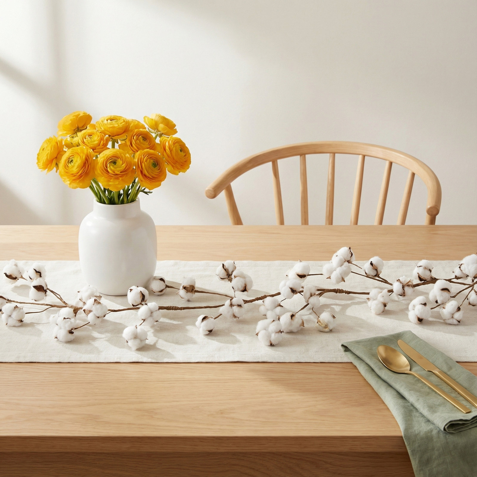 69'' in. Faux Cotton Garland