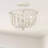 3 Light Farmhouse Wood Bead Semi Flush Mount Ceiling Light Chandelier-464977056