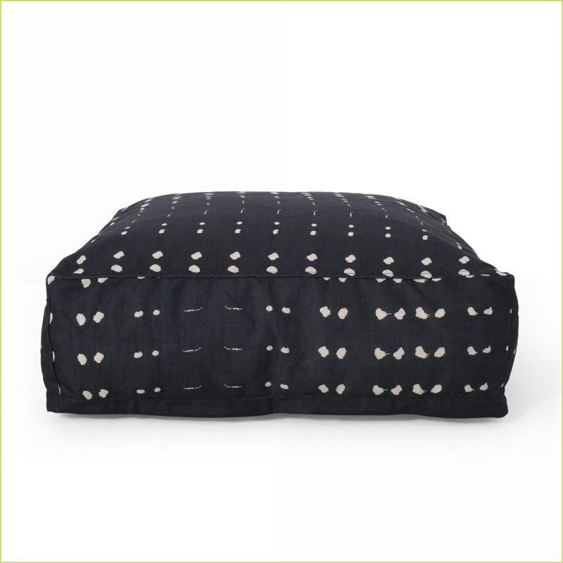 Coussin de sol repose-pieds, bleu marine 25 x 25 x 8 Blanc | Bleu foncé | Tissu
