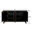 Buffet Carman 60 po - style antique pour la salle à manger 4 portes en losange, 2 tablettes réglables, console de fabrication Mid-Century de couleur unie, matériau d'entrée brun-121148416