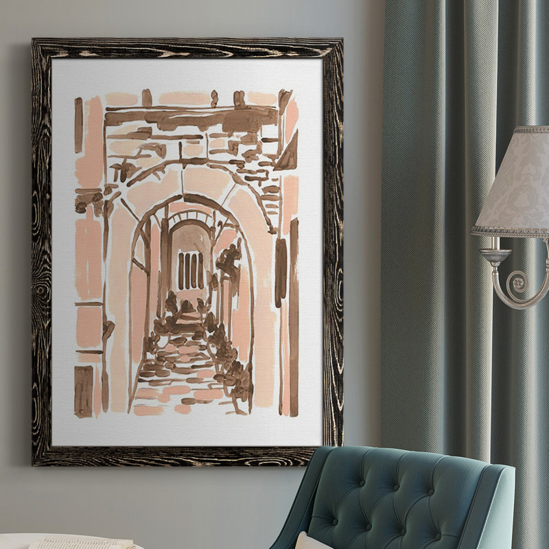 Blush Architecture Study III, reproduction d'art sur toile, Cadre noir, H 43,5 po x l 31,5 po x P 1 po