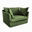 Fauteuil à housse avec 1 grand coussin de dossier et 2 grands coussins décoratifs, 1 canapé profond confortable et 1 siège large, plusieurs coussins moelleux, tissu chenille, vert