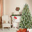 Arbre de Noël 7 pi avec 82 pommes de pin - 1348 pointes, branches mixtes en PVC et en aiguilles dures, structure à charnières pour une installation facile, support en métal robuste - arbre de Noël réaliste-1027493620