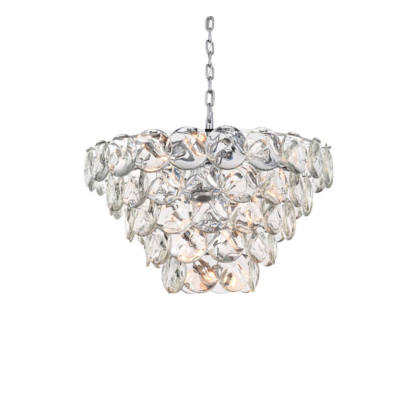 Charlotte 36 inch Crystal Chandelier in Chrome, Chrome