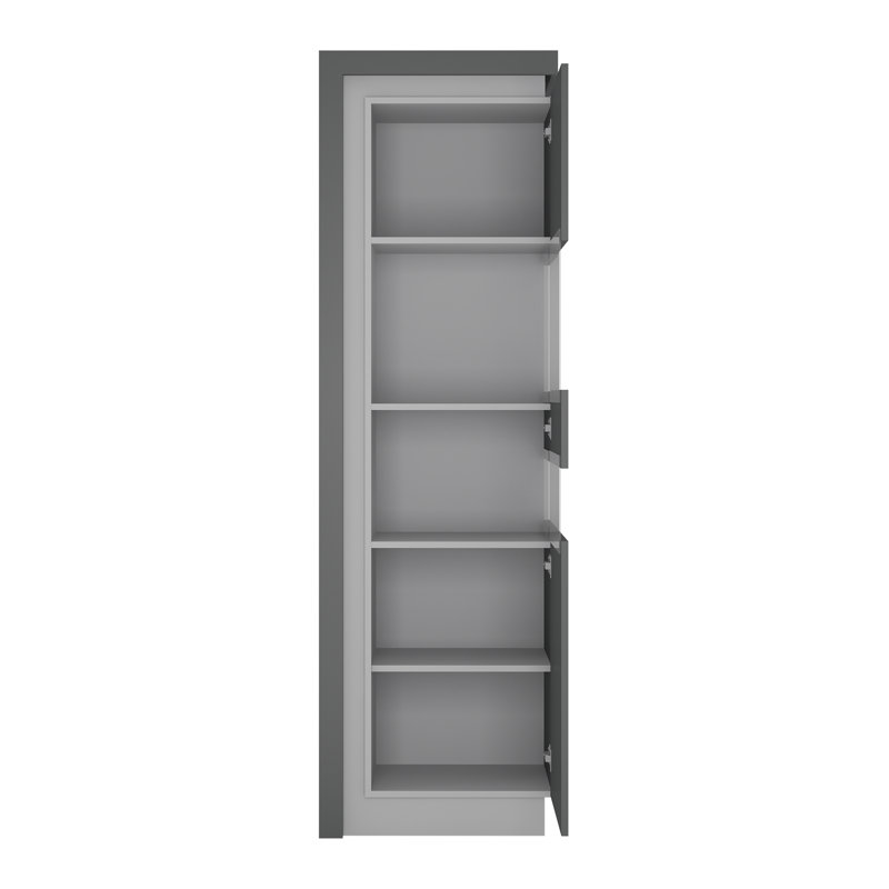 Blayze Display Cabinet, Riviera Oak/White High Gloss, Right Hand