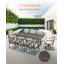 Table de salle à manger d'extérieur pour 8 personnes, table de salle à manger d'extérieur en aluminium avec trou pour parasol 2,2 po, très grande table d'extérieur rectangulaire pour 8 personnes pour terrasse, jardin, porche, bord de piscine