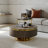 31.5 Inch Walnut And Gold Nesting Coffee Table Set With Two Storage Drawers-662688391-662688385