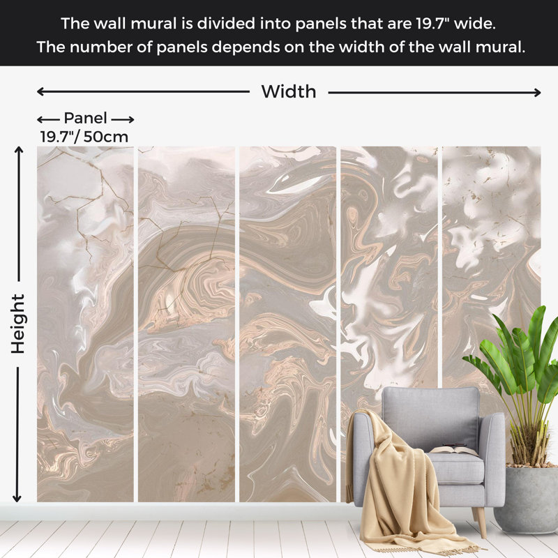 Papier peint Surface Texture - mélange de peinture beige et blanc, L 55 po x l 78 po