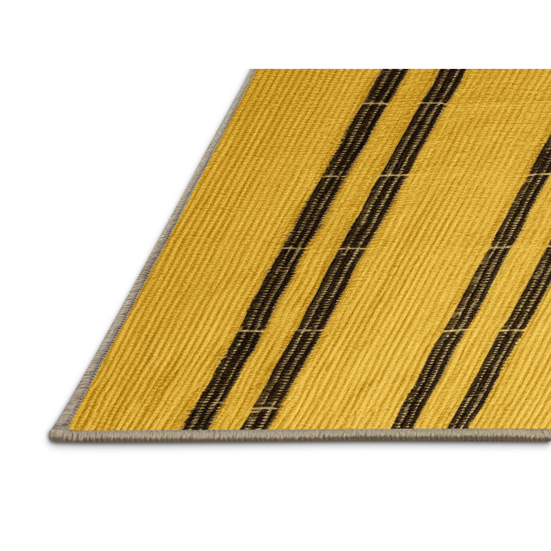Tapis brun treillis lavable à la machine, Carré 3 pi