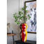 Vase courbé en céramique 10 x 10 x 20,9 po avec finition multicolore abstraite