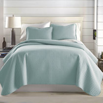 Florina Cotton Voile Blue Quilted Bedspread