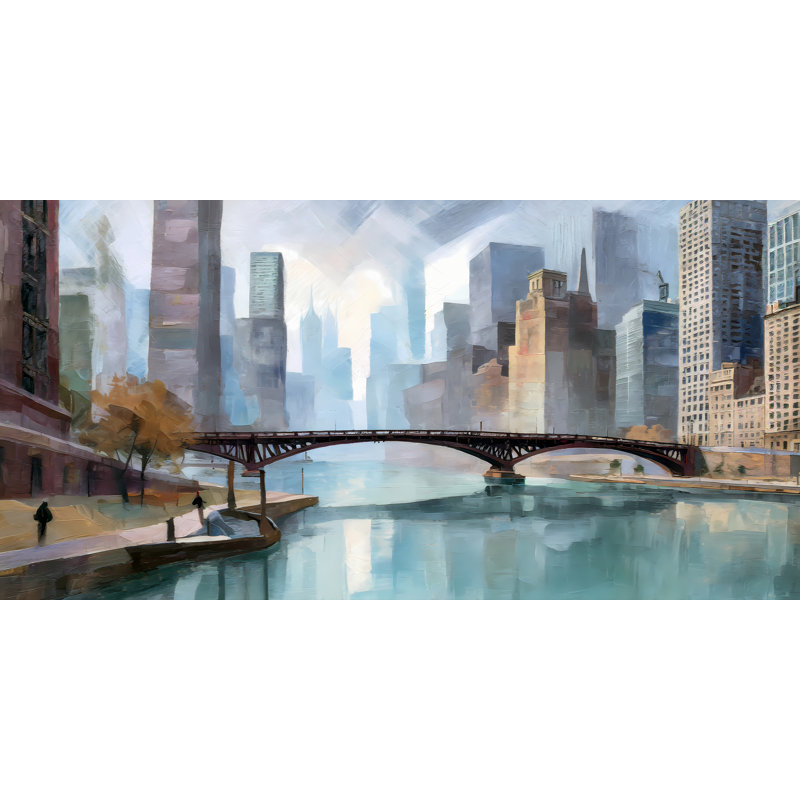 City River Reflection, 36" H x 72" W