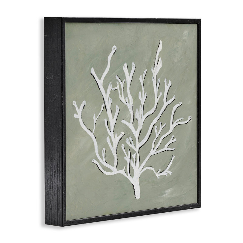Impression de giclée encadrée de corail blanc par Nola James, H 12 po x l 12 po, Giclée encadrée noir minuit
