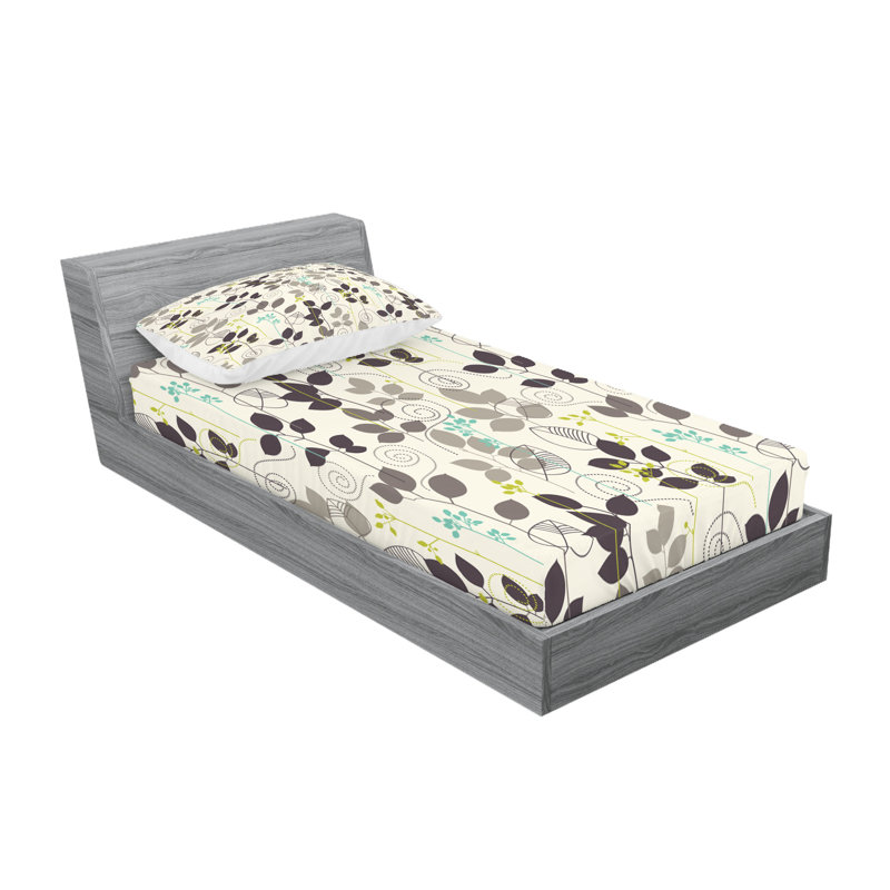 Drap-housse à motif floral Ambesonne, Ensemble de draps pour lit simple très long + 3 p