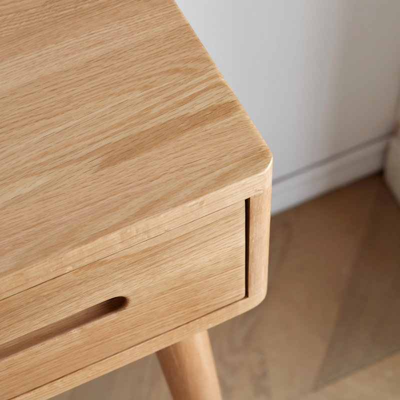 Petit meuble-lavabo compact moderne en chêne avec tiroir de rangement l 23,6 po Lumi, Non