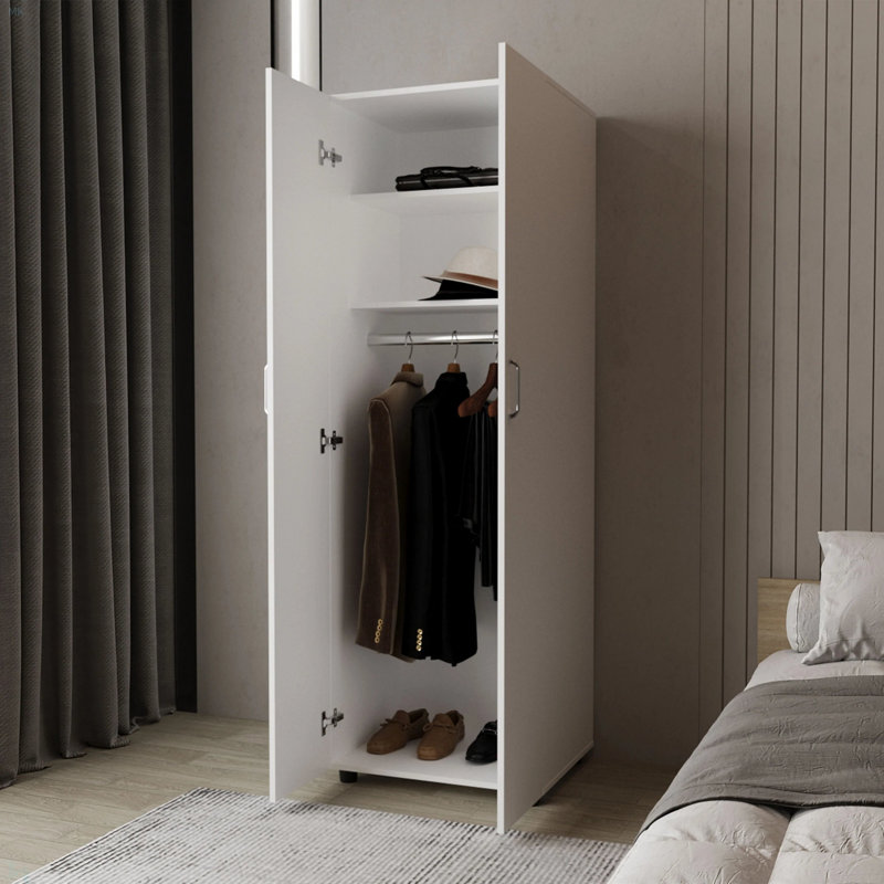 Armoire avec 2 portes et tringle