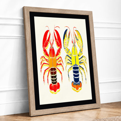 Lobster Pair Vintage 1 Piece Single Picture Frame Wall Art
