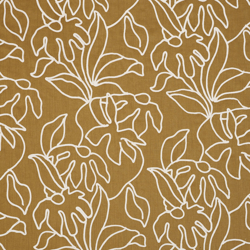 Lola Embroidery Fabric, Saffron