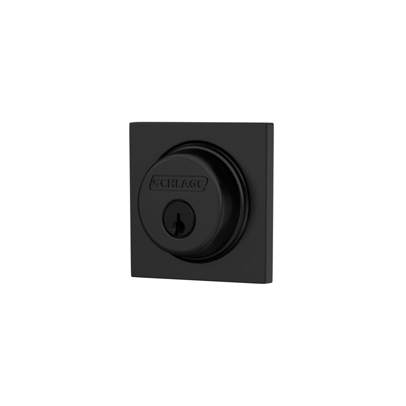 Single Cylinder Deadbolt with Collins Trim, Matte Black