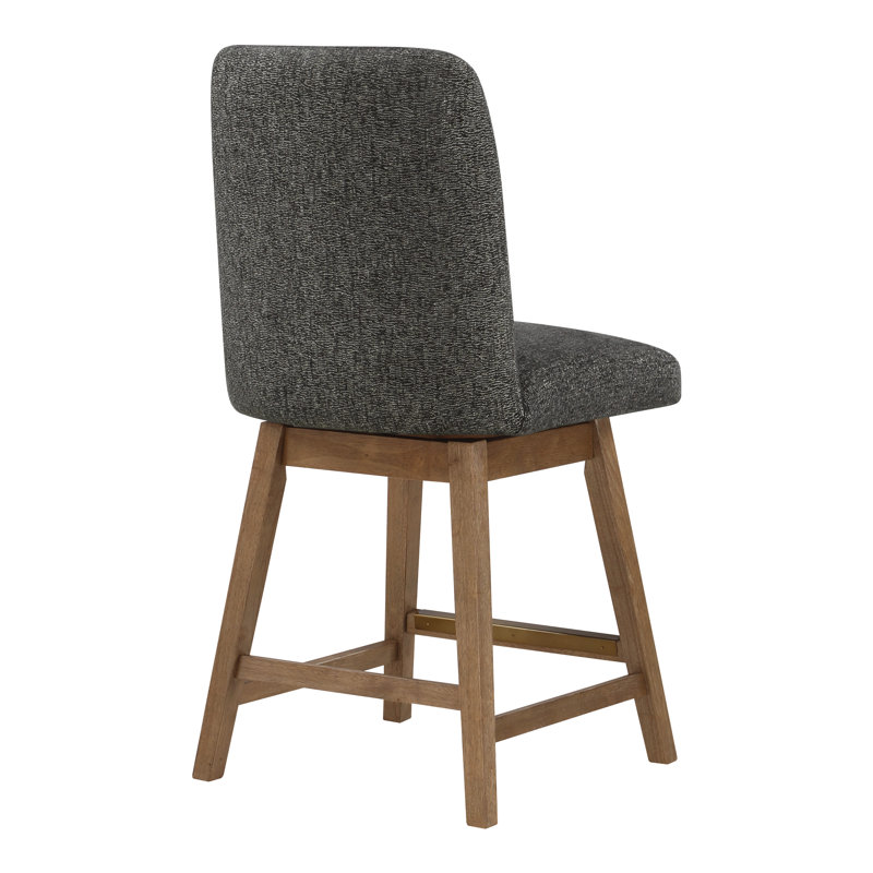 Tabouret pivotant Kamyla, Gris anthracite, Tabouret de comptoir (siège d'une hauteur de 26 p