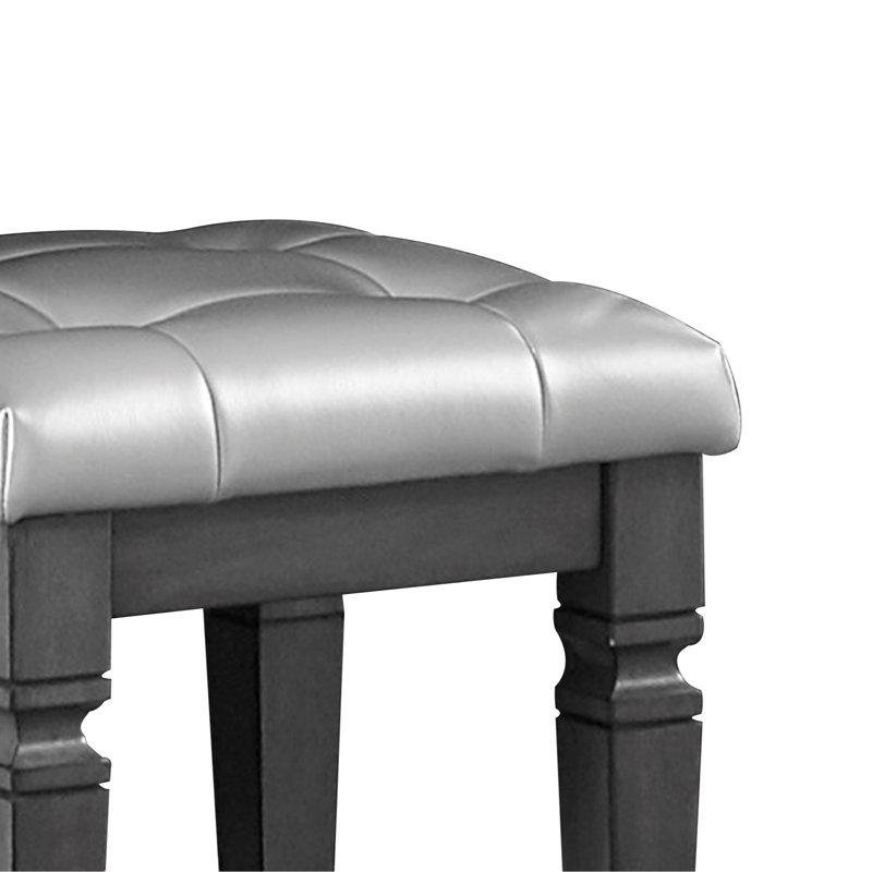 Tabouret de coiffeuse 1 pièce Modern Glam, Gris