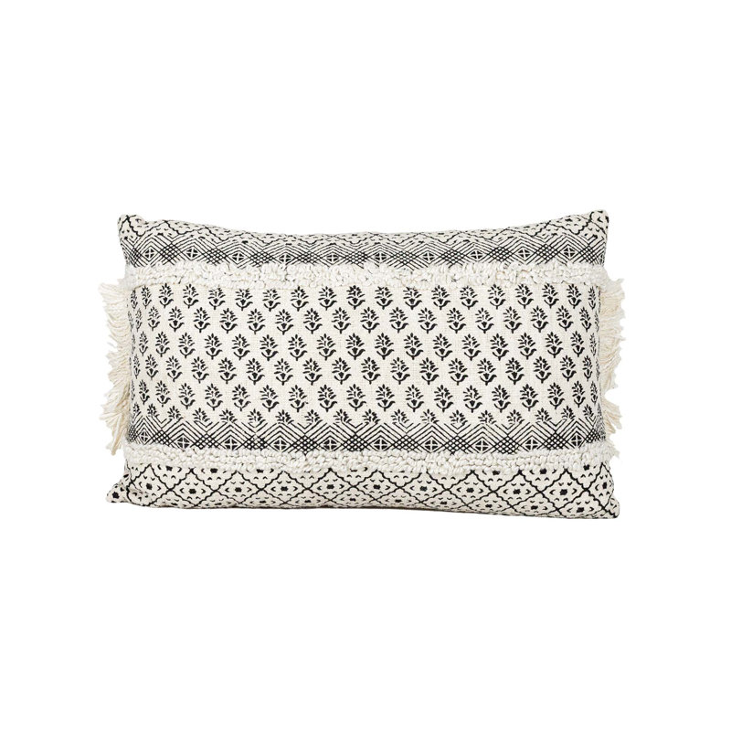 Boho Fringed Throw Pillow