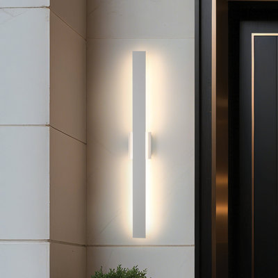 Searles 48-inch Textured White 5CCT LED Exterior Wall Sconce