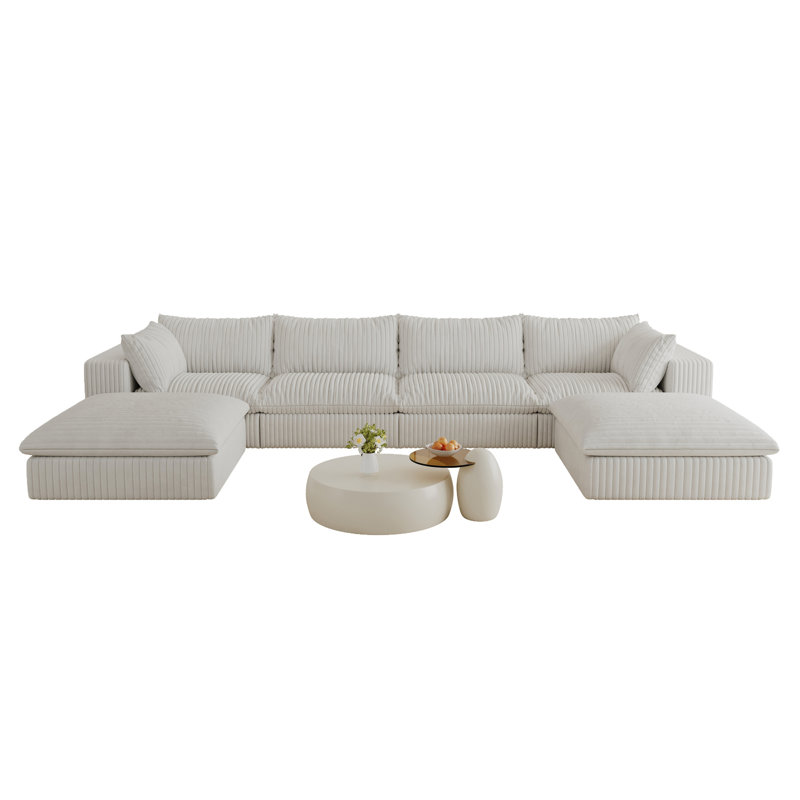 Canapé 157,6 po Cloud, H 24 po x l 157,6 po x P 78,8 po, Blanc, 4