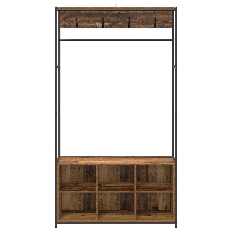 Hall Tree 100cm Wide, Old Wood