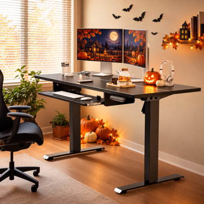 Bureau debout électrique à hauteur ajustable avec 4 préréglages de mémoire et plateau à clavier