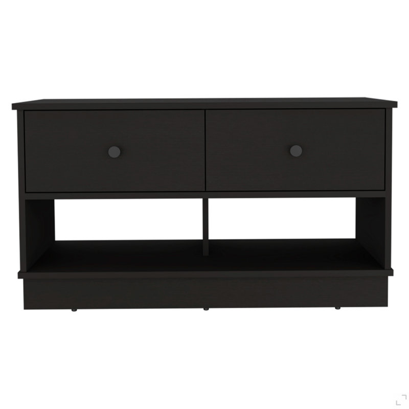 Banc de rangement Uranus, deux tiroirs, deux tablettes ouvertes