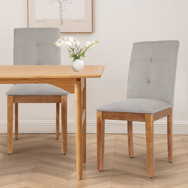 Chaise de salle à manger en tissu, Gris