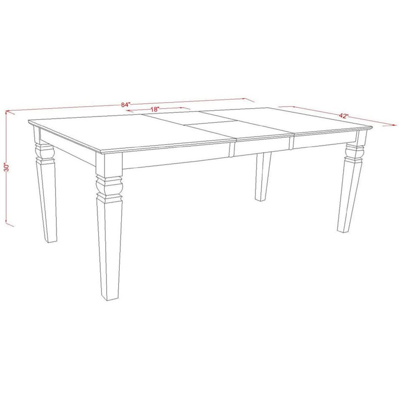 7 Piece Dining Room Table Set Consist of a Rectangle Kitchen Table with Butterfly Leaf and 6 Dining Chairs, Black & Cherry