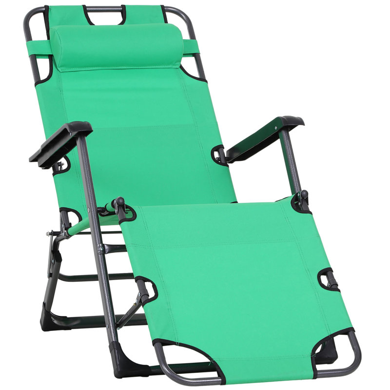 Folding Chaise Lounge Chair for Outside, Green