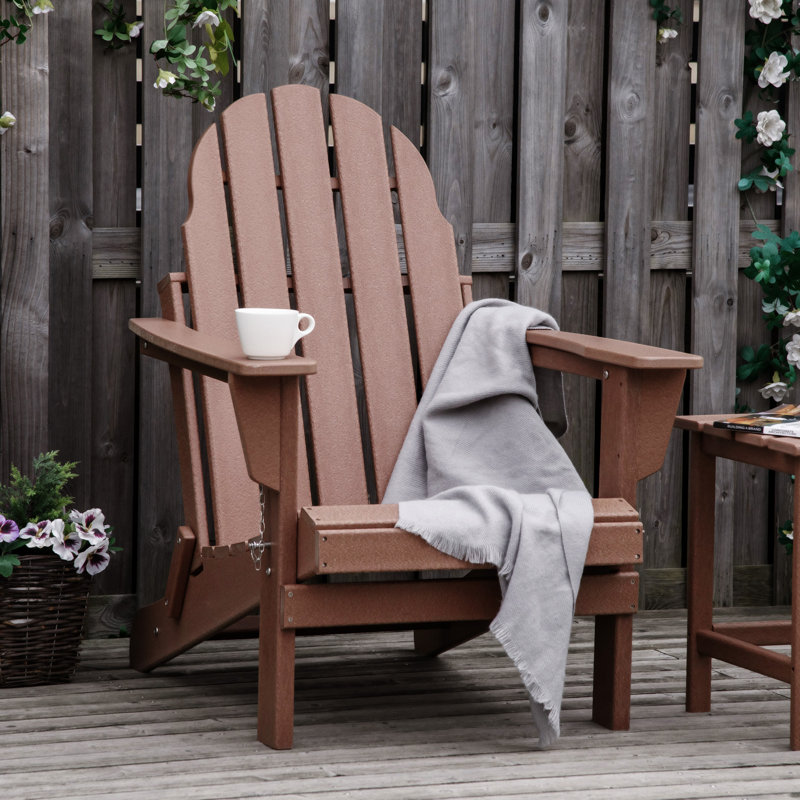 Chaise Adirondack pliante, Brun, Brun