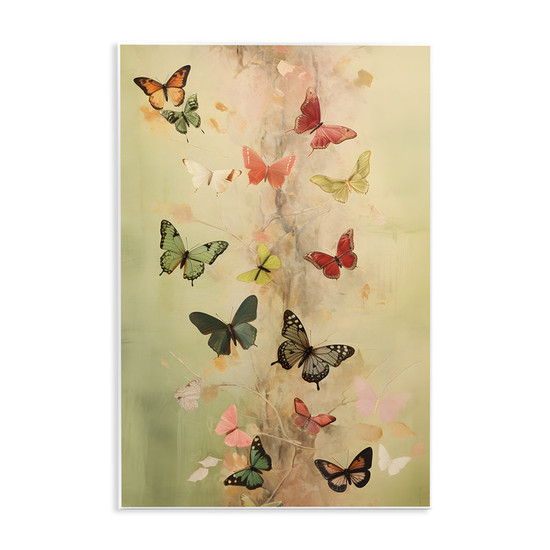 "Fluttering Butterfly Array", art mural par Petal Prints Design, H 15 po x l 10 po