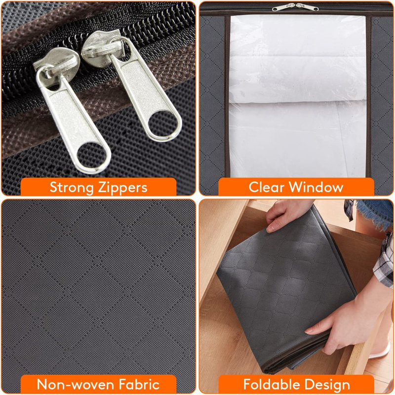 Brayden Studio Fabric and Polyvinyl Chloride (PVC) Storage Bag, 35cm H x 32cm W x 55cm D