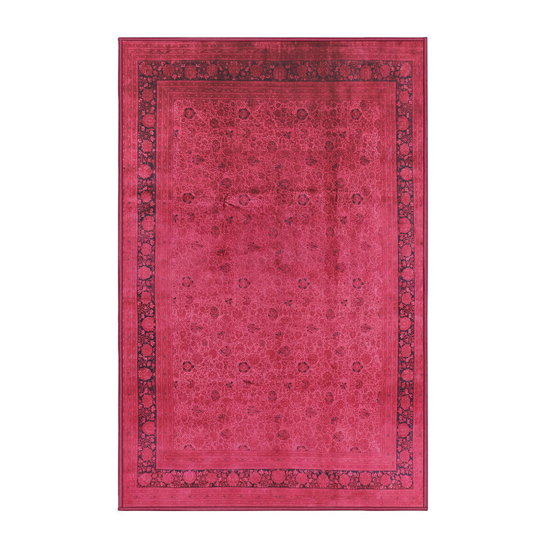 Tapis à motif oriental rose, Rectangle 2 pi x 3 pi