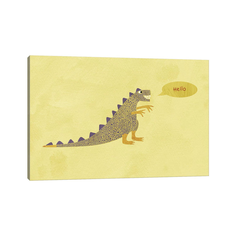 Dinosaure par Nic Squirrell - impression d'art graphique, H 26 po x l 40 po x 1,5 po, Toile tendue, Pas de tapis