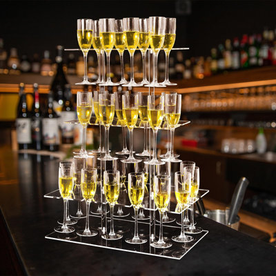 Champagne Tower, présentoir à champagne pour fête avec 32 fentes