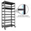Tablettes de rangement robustes de 63 po en métal - Tablettes de garde-manger ajustables à 5 niveaux avec roulettes pour la cuisine, le garage et le bureau