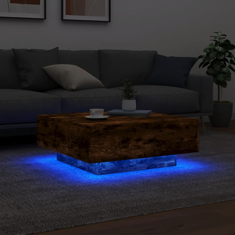 Bronda Four Leg Coffee Table, 31cm H x 80cm W x 80cm D, Smoked Oak